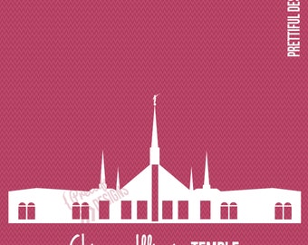 Chicago, Illinois Temple Silhouette LDS Church of Jesus Christ Clip Art png eps svg dxf Vector