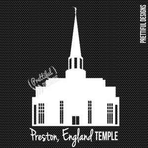Preston England Temple Silhouette LDS Church of Jesus Christ Clip Art png eps svg Vector
