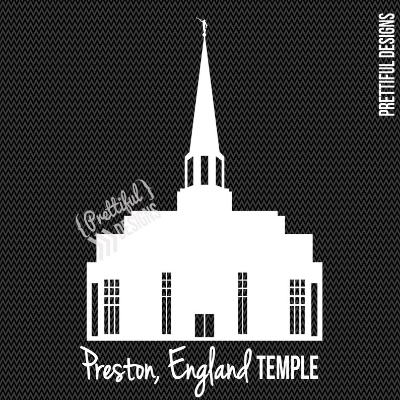 Preston England Temple Silhouette LDS Church of Jesus Christ Clip Art png eps svg Vector image 1