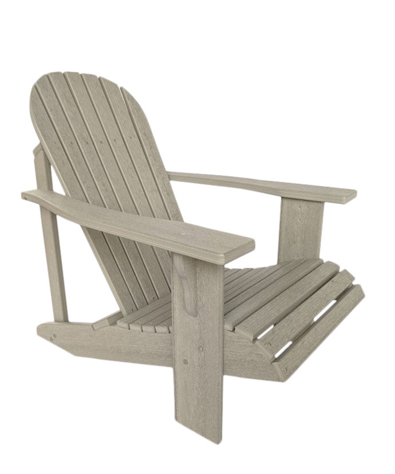 Adirondack Chair in Classic Style. Made from Poly Lumber All Weather and Maintenance Free Driftwood Gray