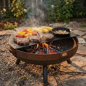 Grille de barbecue demi-lune