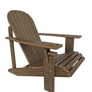 Adirondack Chair in Classic Style. Made from Poly Lumber All Weather and Maintenance Free Brazilian Walnut