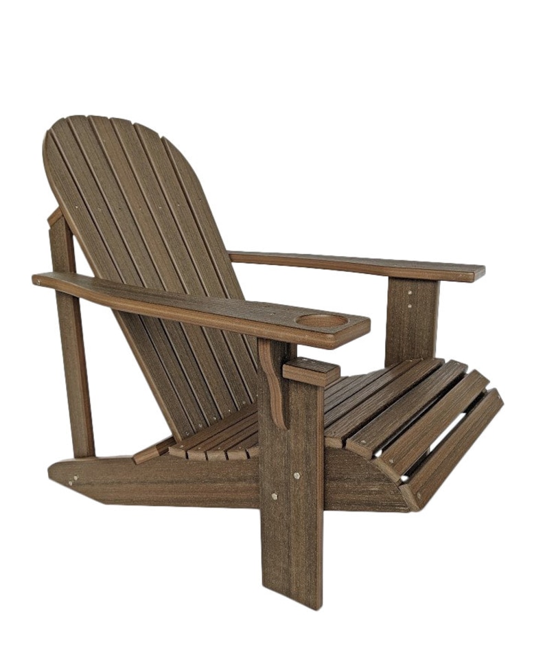 Adirondack Chair in Classic Style. Made from Poly Lumber All Weather and Maintenance Free Brazilian Walnut