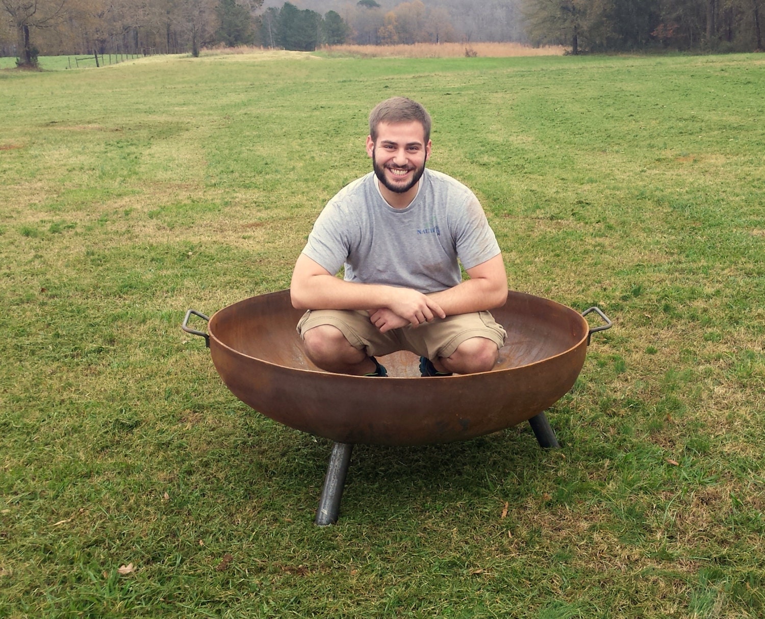 48 Heavy Duty Solid Steel Fire Pit Etsy