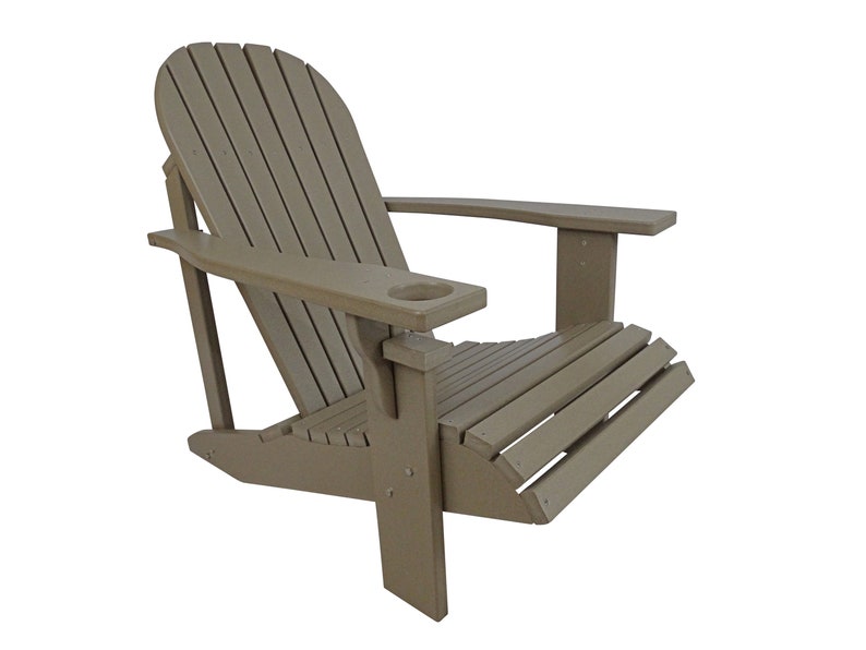 Adirondack Chair in Classic Style. Made from Poly Lumber All Weather and Maintenance Free Weathered Wood