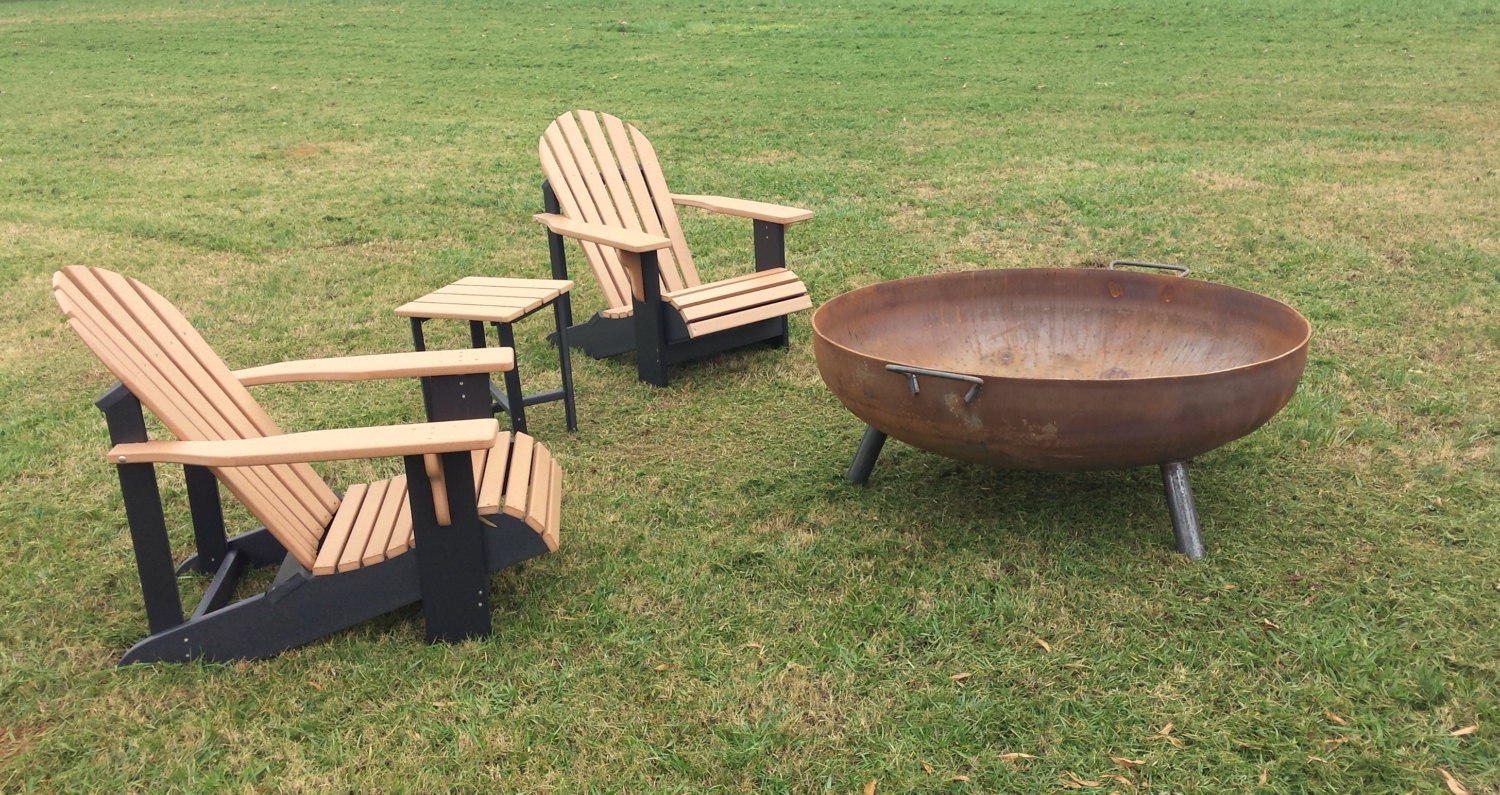 48 Heavy Duty Solid Steel Fire Pit Etsy