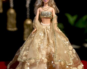barbie doll in lehenga