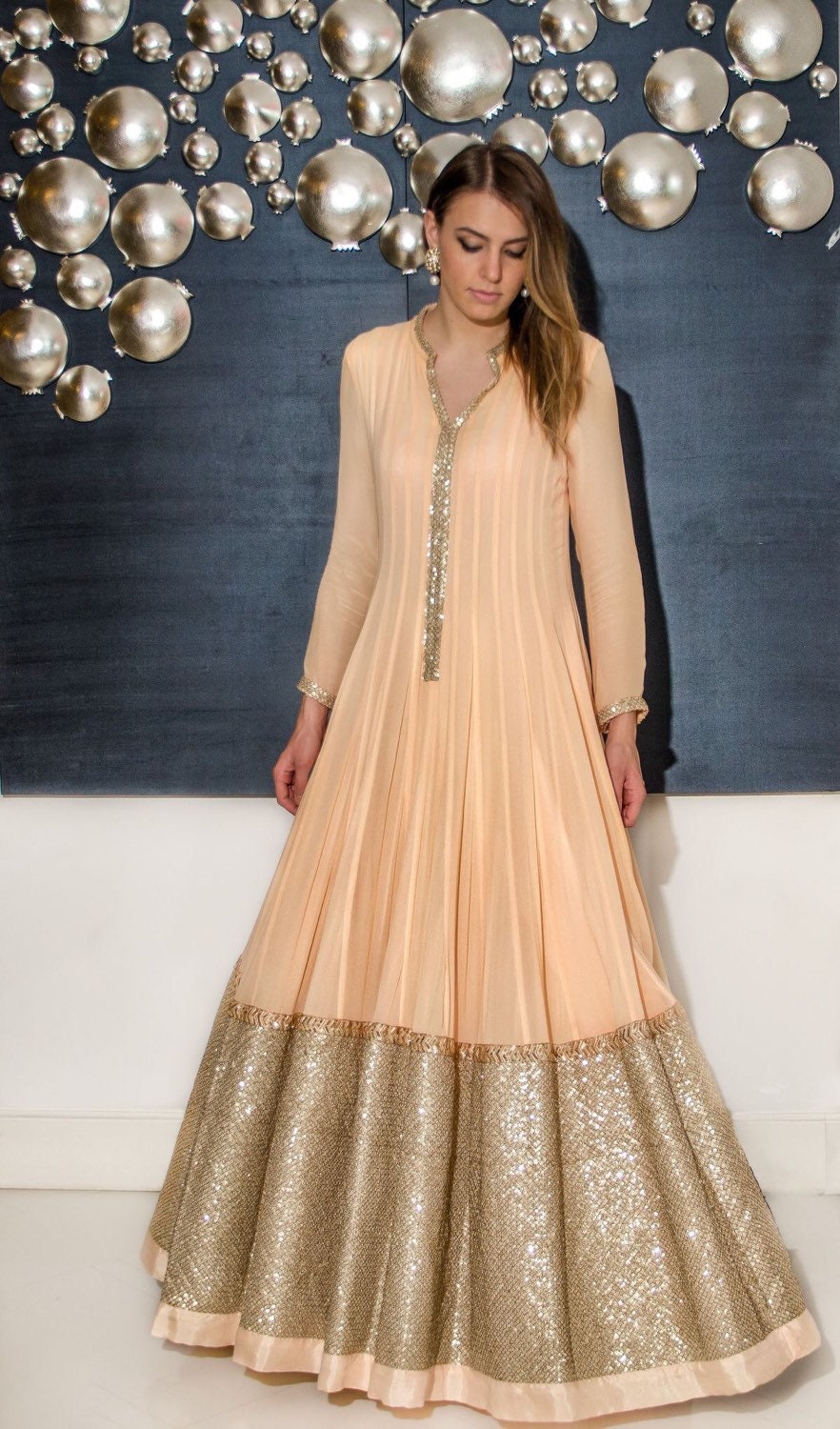 sequin anarkali gown