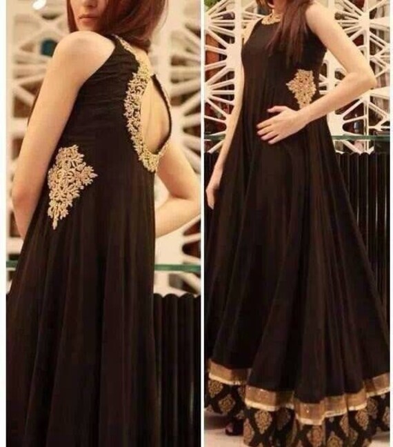 black floor length anarkali