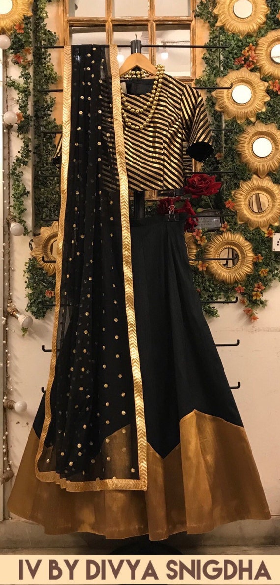 black and gold skirt and top