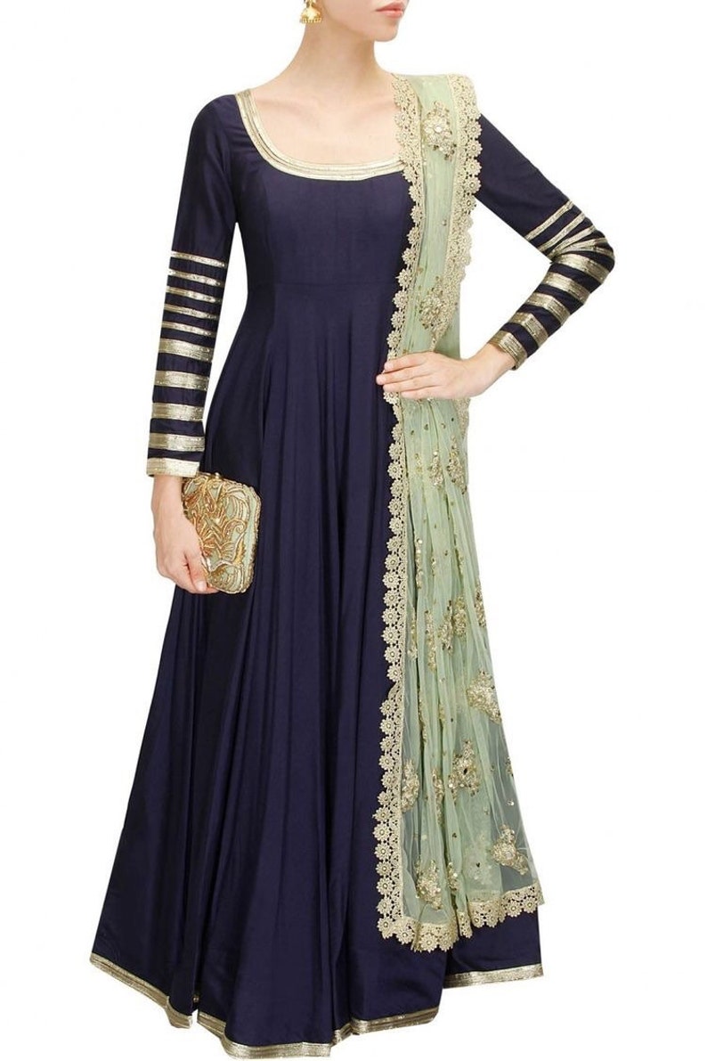 navy blue anarkali gown