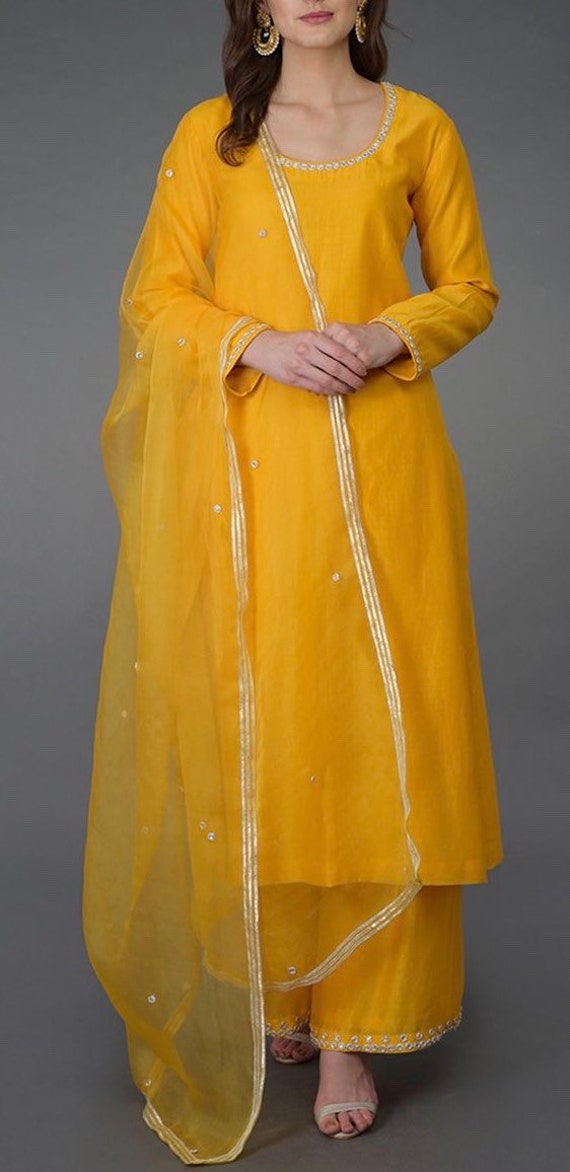 yellow punjabi salwar suit