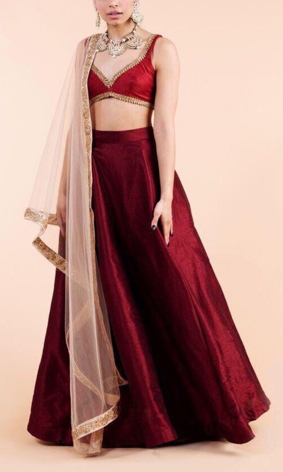 Maroon lehenga skirt Clearance
