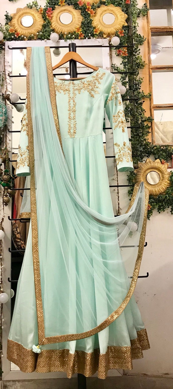 floral anarkali gown