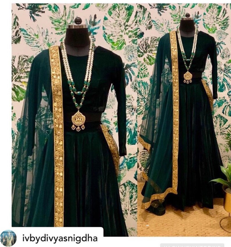 Emerald green Indian bridesmaid designer wedding engagement Etsy