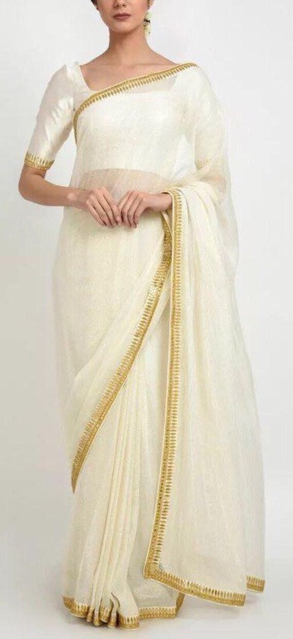 party wear georgette saree with border