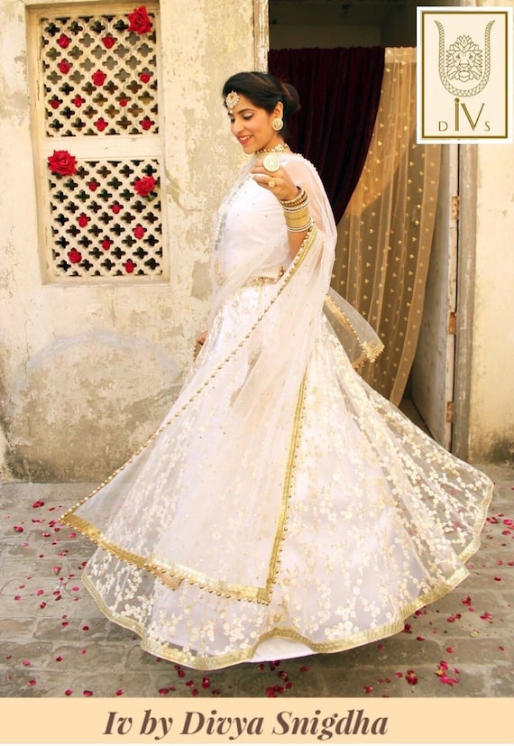 off white bridal lehenga