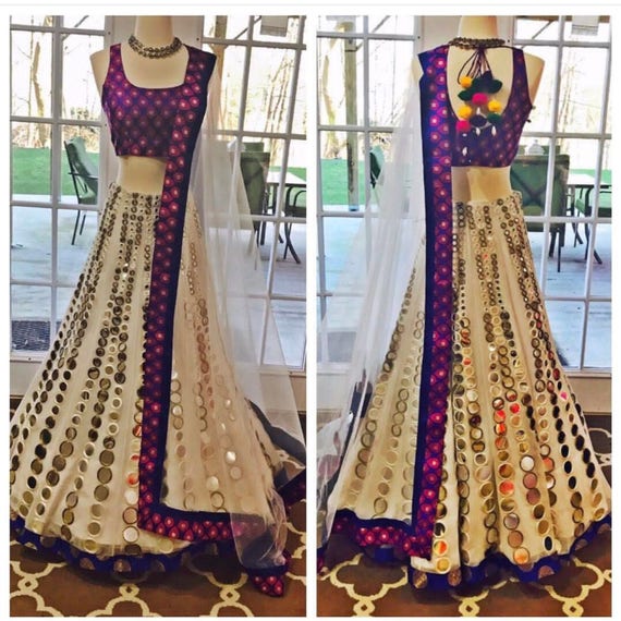 ghagra choli with mirror work