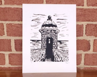 Impresión de La Garita Linocut