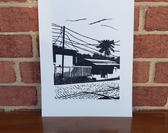 Nicaragua inspiró impresión de Linocut