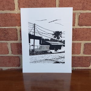Nicaragua Inspired Linocut Print