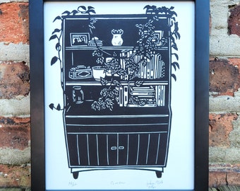 Impresión Linograbado de oficina