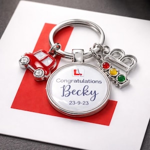 New driver keyring  - personalised congrats you've passed driving test - daughter sister friend congratulations, new driver name keychain