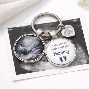 Mummy personalised baby scan photo keyring, sonograph gift, Mummy Mothers day, pregnancy announcement gift, personalised baby scan keychain