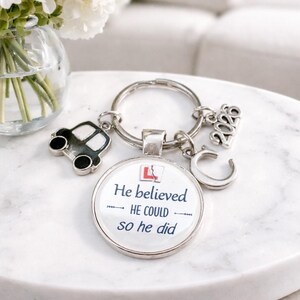 Personalised New Driver Keyring: Congrats Driving Test Gift for Son Nephew friend