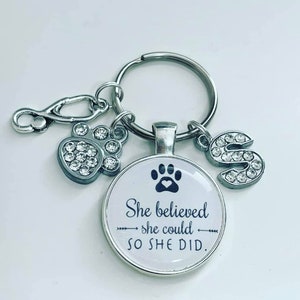 Veterinary Nurse Keyring: Personalised Charms (Initial, Paw, Stethoscope)