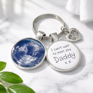 Personalised Baby Scan Photo Keyring: Daddy To Be Gift