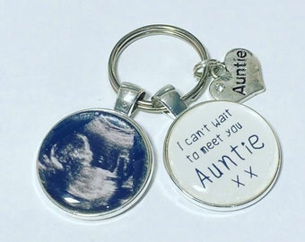 PERSONALISED BABY SCAN KEYRING YOUR PHOTO ADDED