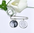 Custom Photo Lapel Pin, Memorial lapel pin,  with you on your special day, kilt pin Funeral photo pin, wedding photo pin  groom memorial