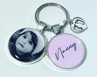 NANNY photo keyring personalised - gift for her - Nanny gift - mothers day - from grandson granddaughter