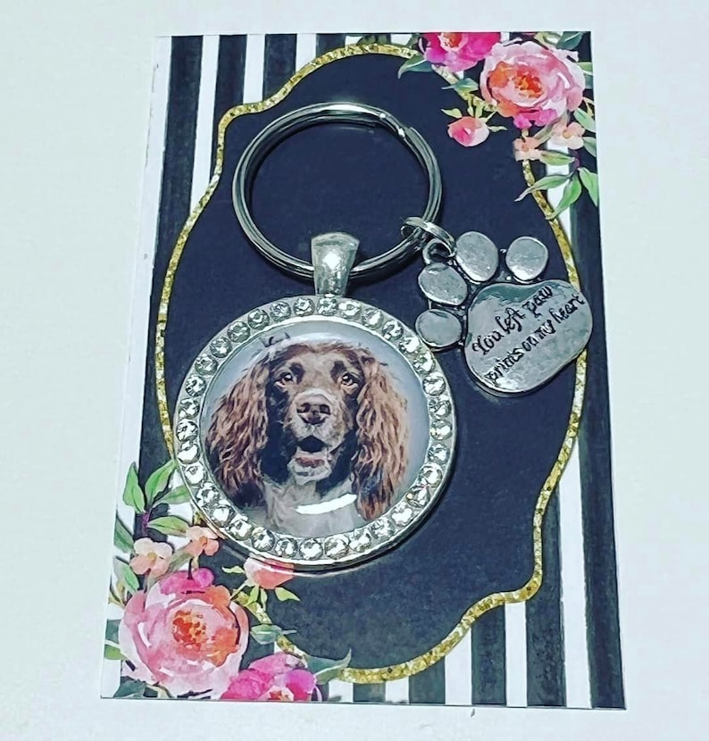 Dog Personalised Photo Keyring You Left Paw Prints on My - Etsy UK
