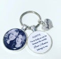 Auntie personalised photo keyring,  I'm as lucky as can be becasue the world's best Auntie belongs to me product logo