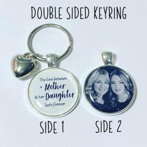Personalized Mother Daughter Photo Keyring: Double Sided Gift