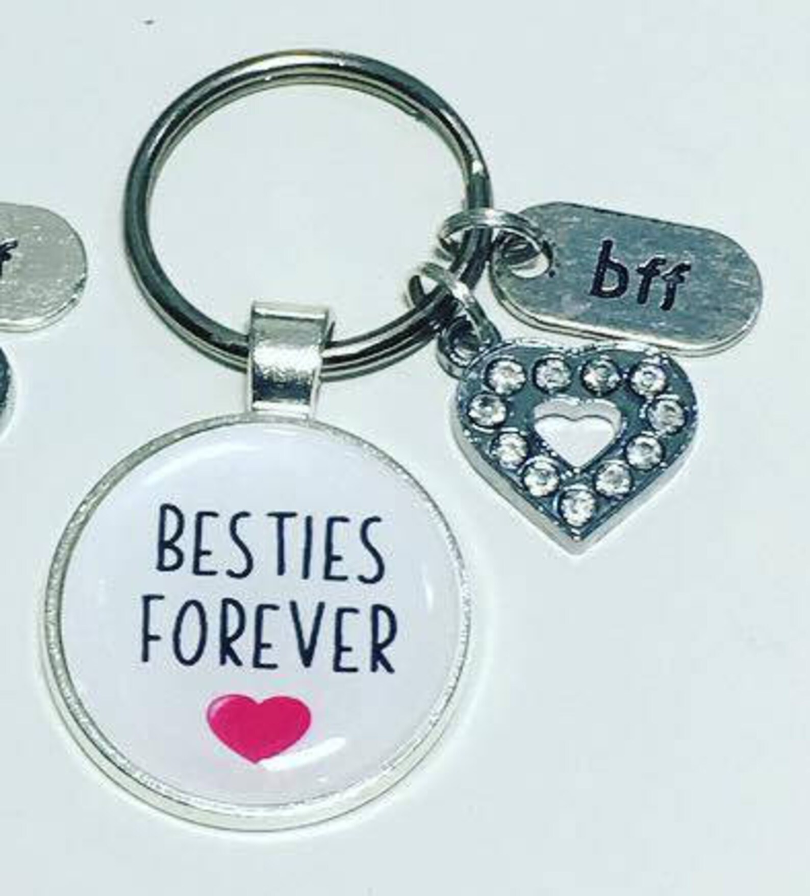 Besties forever keyrings set of 2 bestie keyrings bestie Etsy