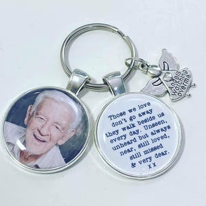 Personalised Photo Keyring - Bereavement Memory loss  Lost Loved one - Memory gift
