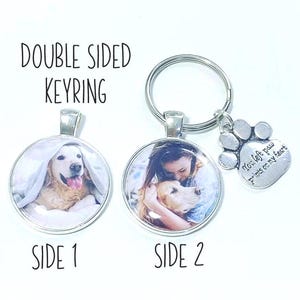 Personalised Pet Photo Keyring: Double Sided Memorial Loss Gift