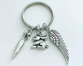 Rabbit Memorial Keyring: Beloved Pet Keepsake (Gift Option)