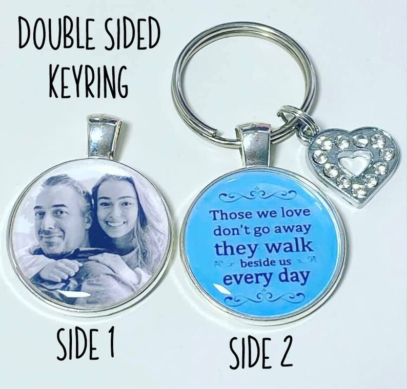 Personalised Photo Keyring Memorial Bereavement Memory Gift Etsy UK