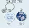 Personalized Baby Scan Keyring: Double Sided Photo - Daddy Keepsake