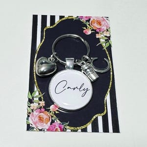 Personalised Barista Keyring: Coffee Lover Gift with Silver Charms