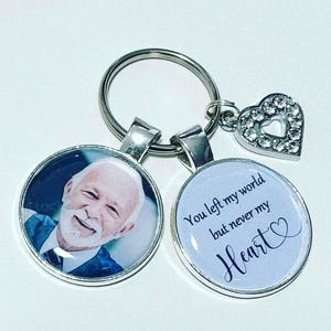 Personalised Memorial Photo Keyring: Loved One Keepsake
