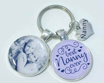 Best Nanny Ever photo keyring,  personalised Nanny gift