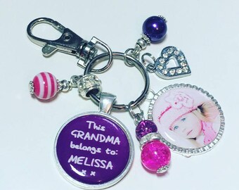 Grandma belongs to, photo keyring, Grandma photo gift, Gift for Grandma, Grandma photo keyring, This Grandma belongs to, Mothers Day gift