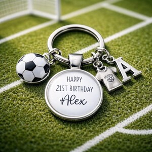 Personalized 21st Birthday Football Keyring: Son, Brother Gift image 14