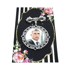 Personalized Photo Boutonniere Charm: Double Sided Memorial Pin