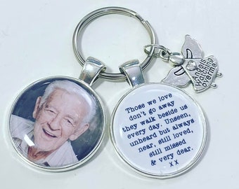 Personalised Photo Keyring - Bereavement Memory loss  Lost Loved one - Memory gift